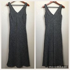 Long Sleeveless Black Tweed Dress Size 11